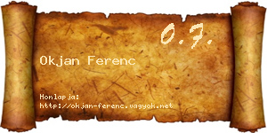 Okjan Ferenc névjegykártya
