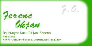 ferenc okjan business card